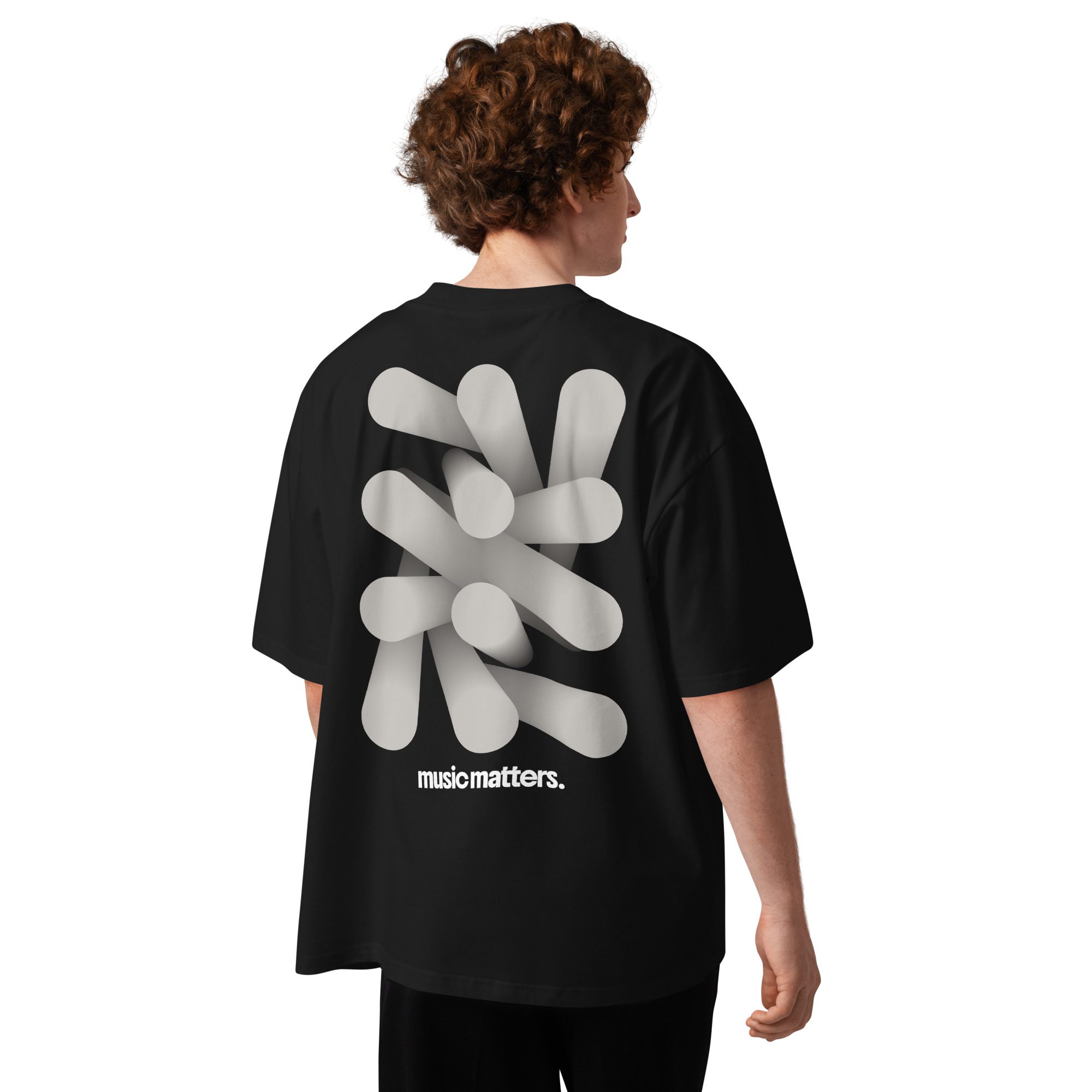Pulse Cluster Unisex organic oversized high neck t-shirt - Image 7
