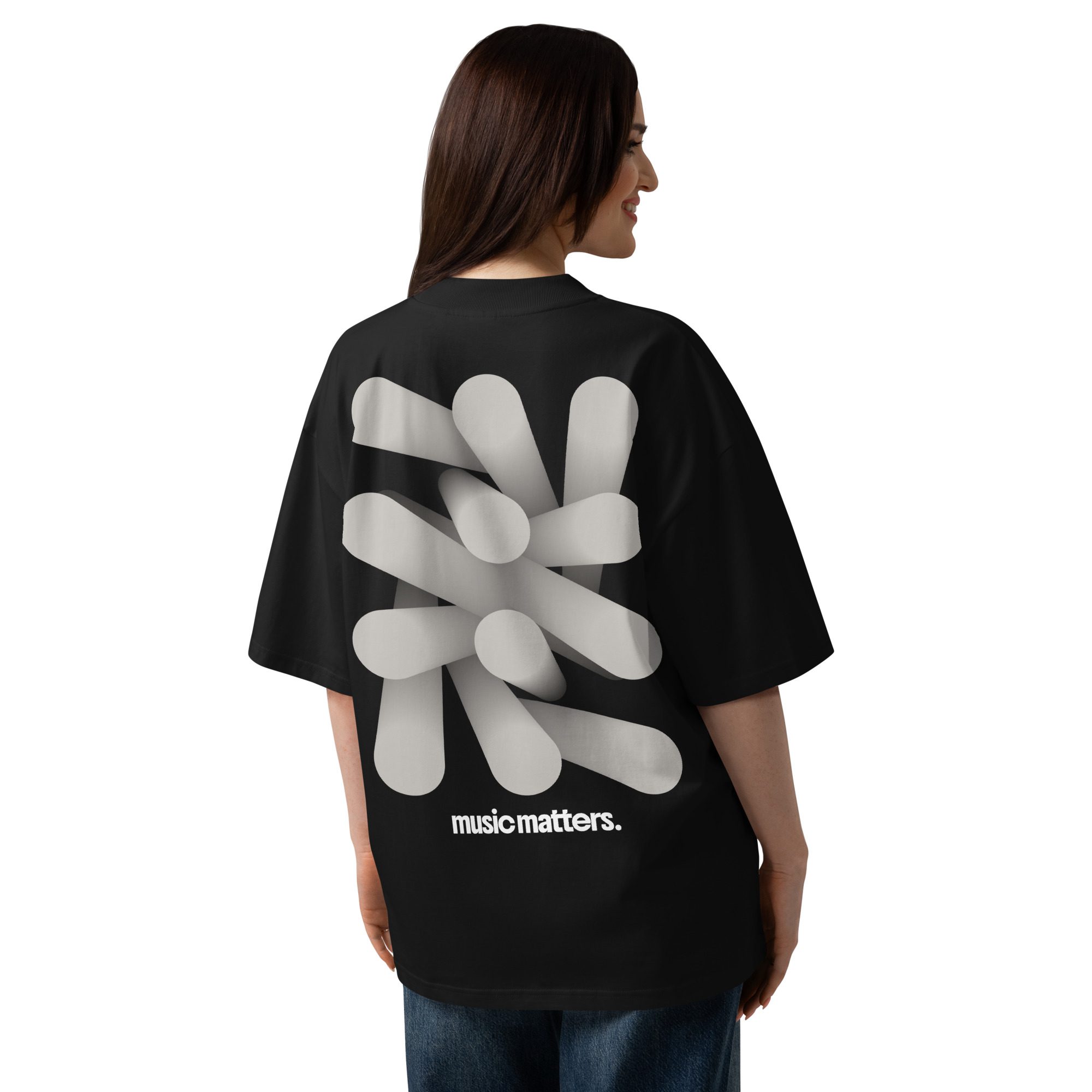Pulse Cluster Unisex organic oversized high neck t-shirt - Image 5